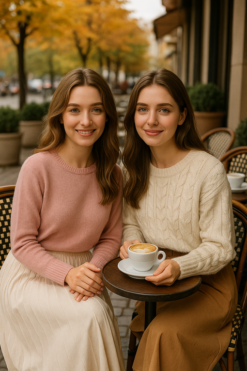 Café terrasse et rentrée douce en maille pastel ☕🩵