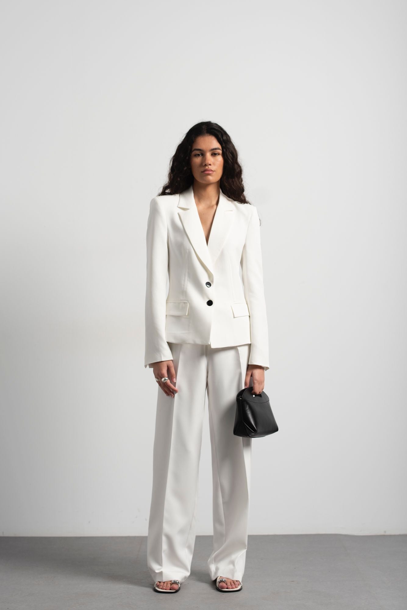 Pantalon tailleur blanc