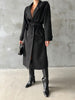 Trench-coat effet daim noir