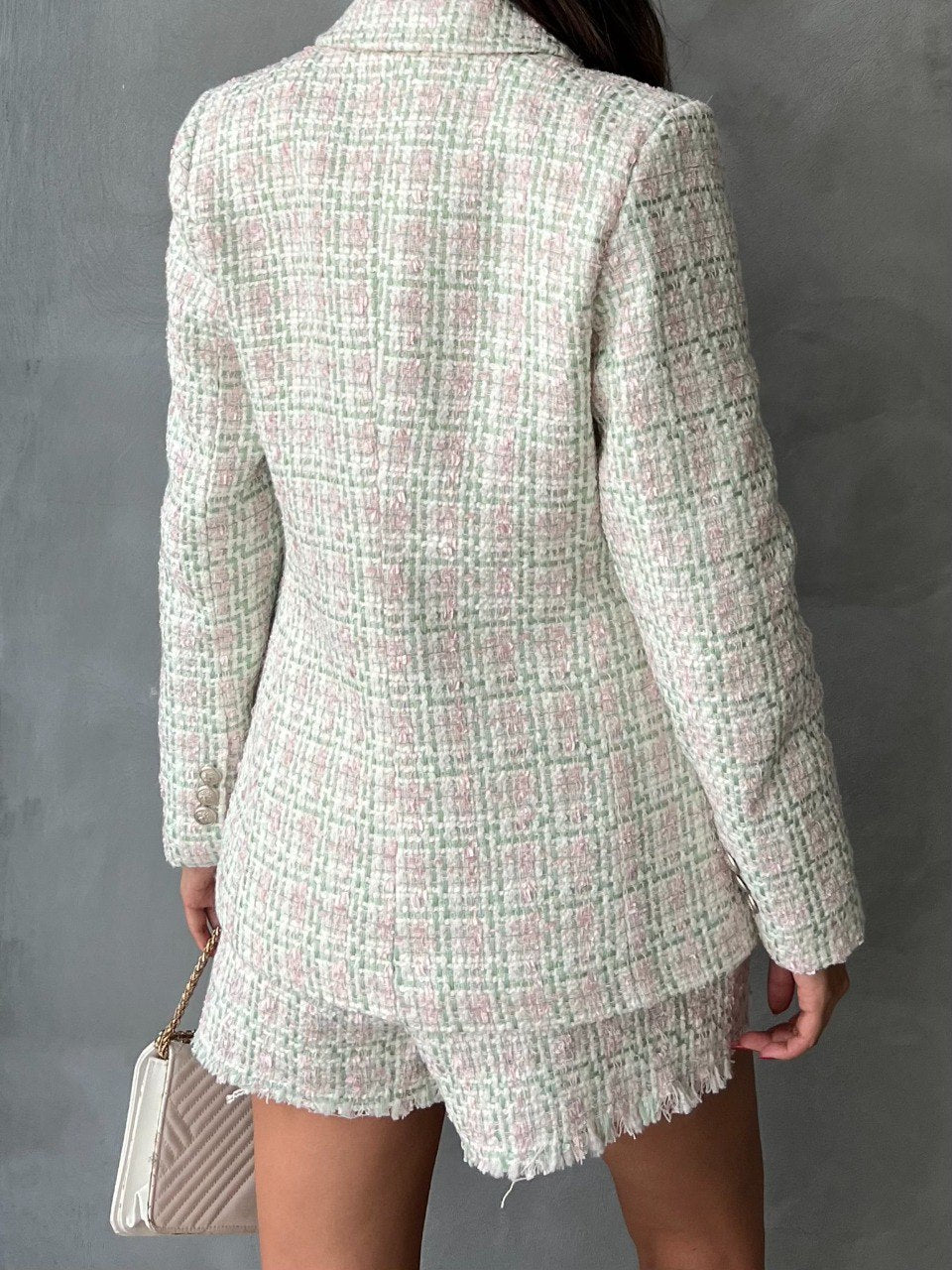 Ensemble tweed structuré
