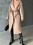 Trench-coat élégant effet daim beige