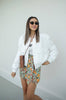Veste courte en twill blanc
