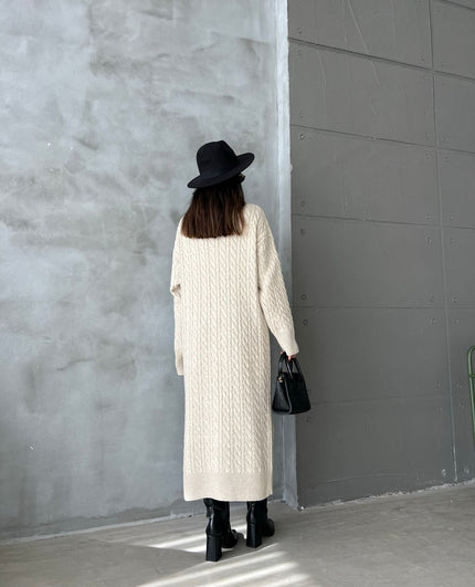 Long Openwork Knit Cardigan