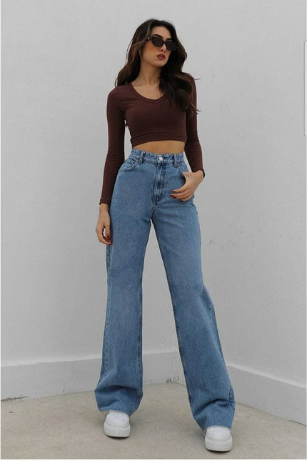 High Waisted Jeans Denim Blue