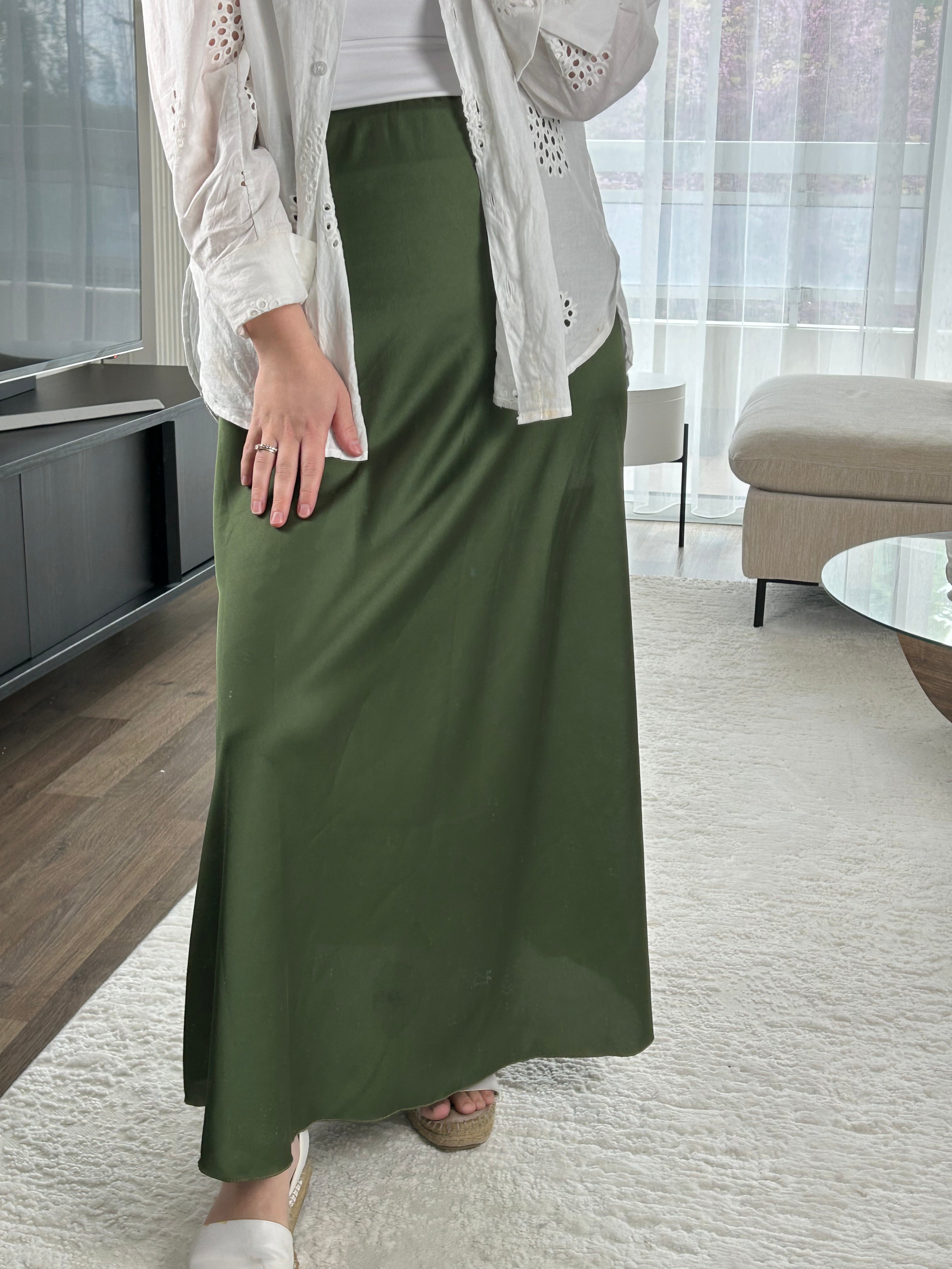 Jupe longue vert kaki