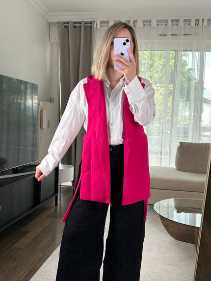 Blazer fushia sans manches