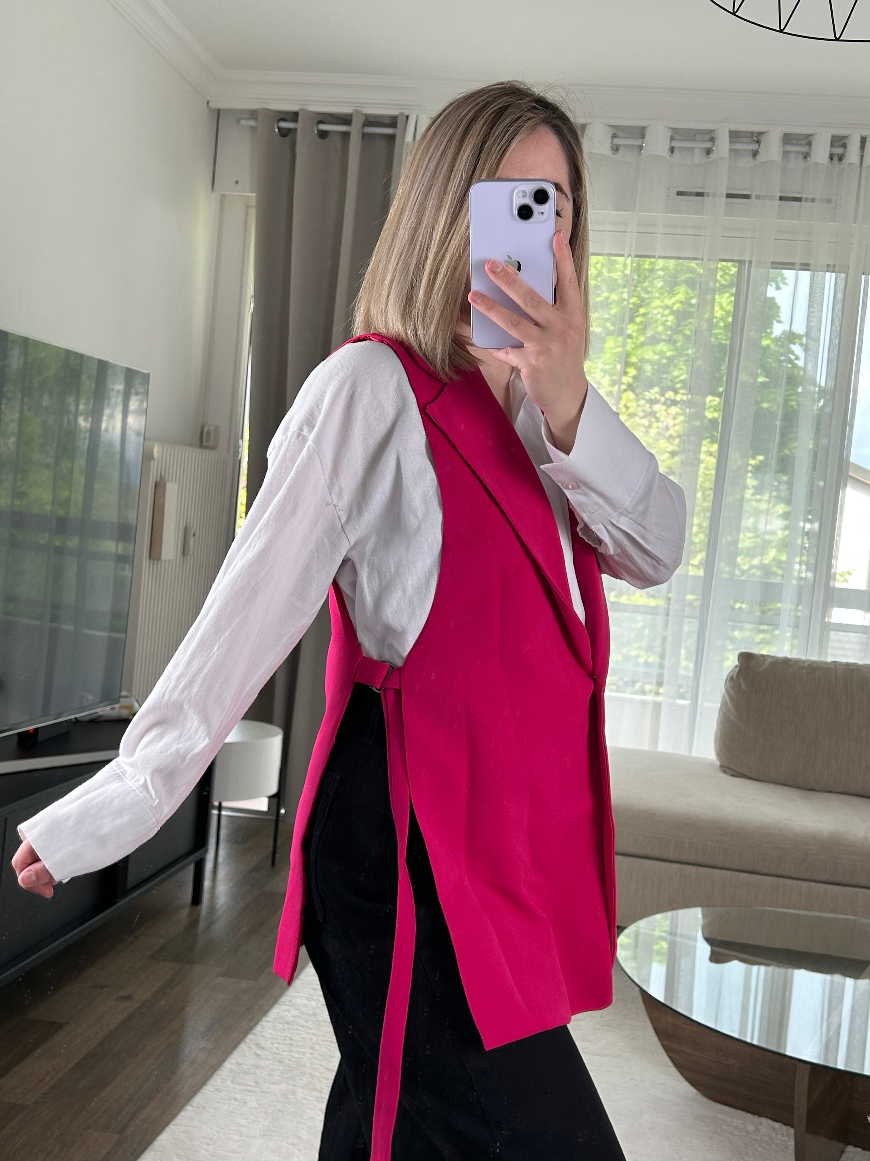 Blazer fushia sans manches