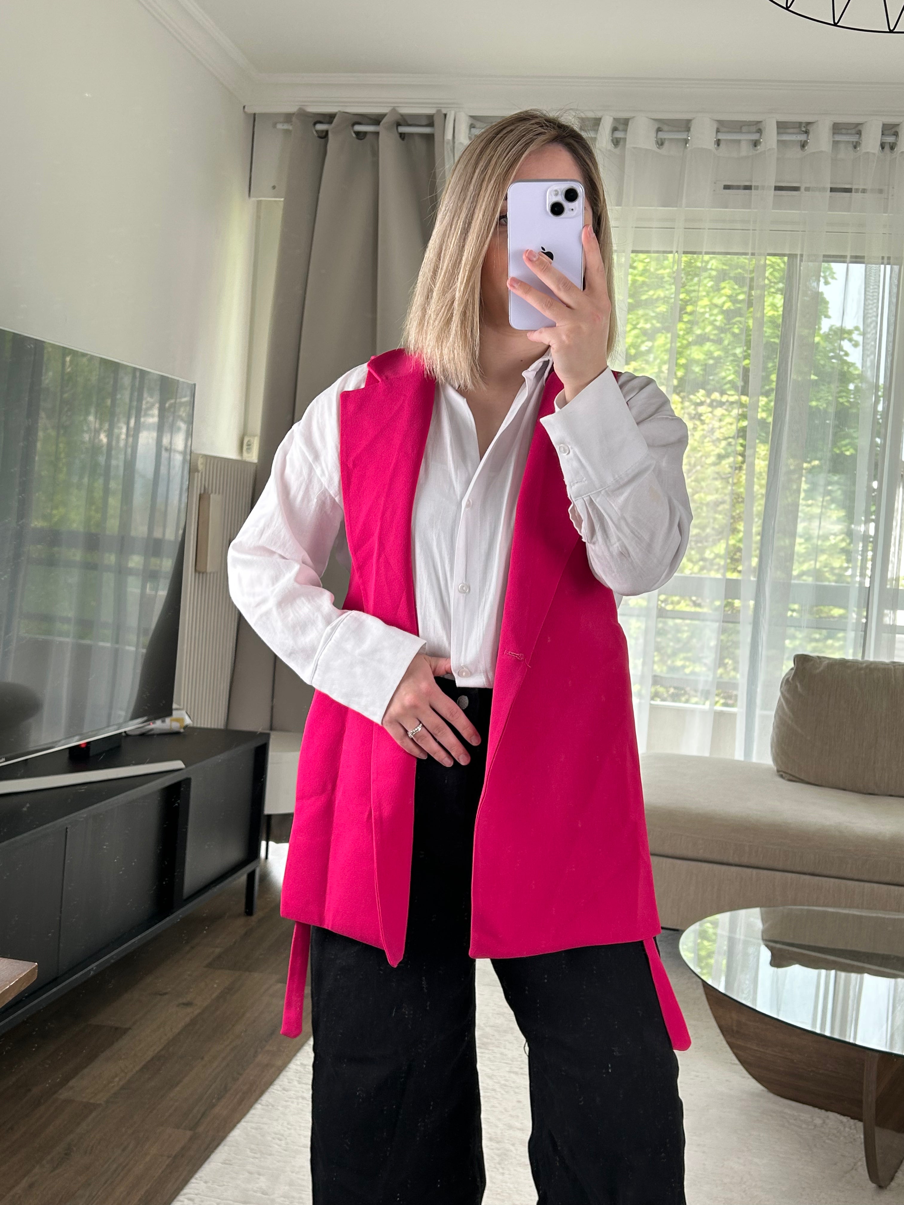 Blazer fushia sans manches