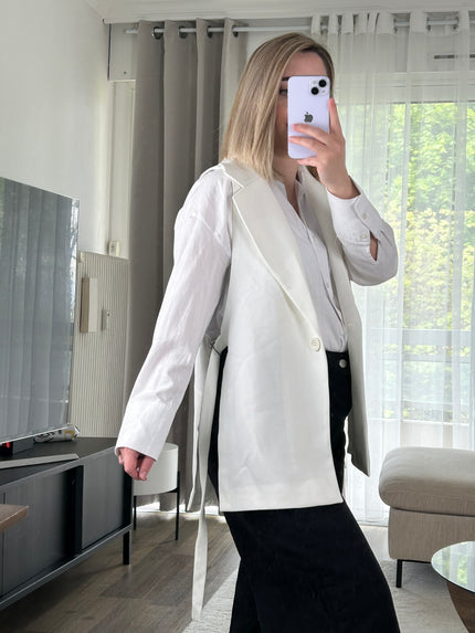 Blazer blanc sans manches