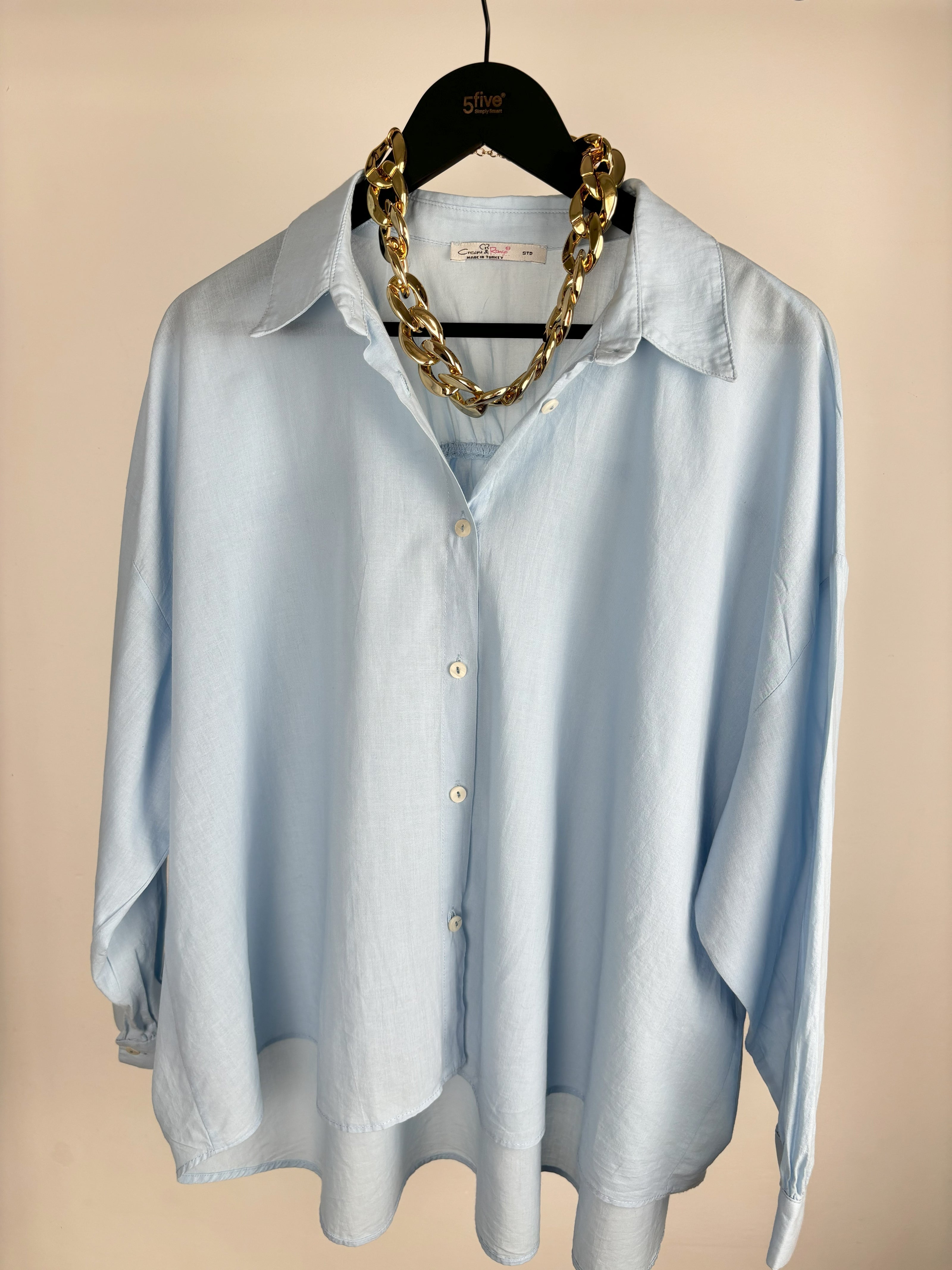 Chemise oversize verte à manches longues