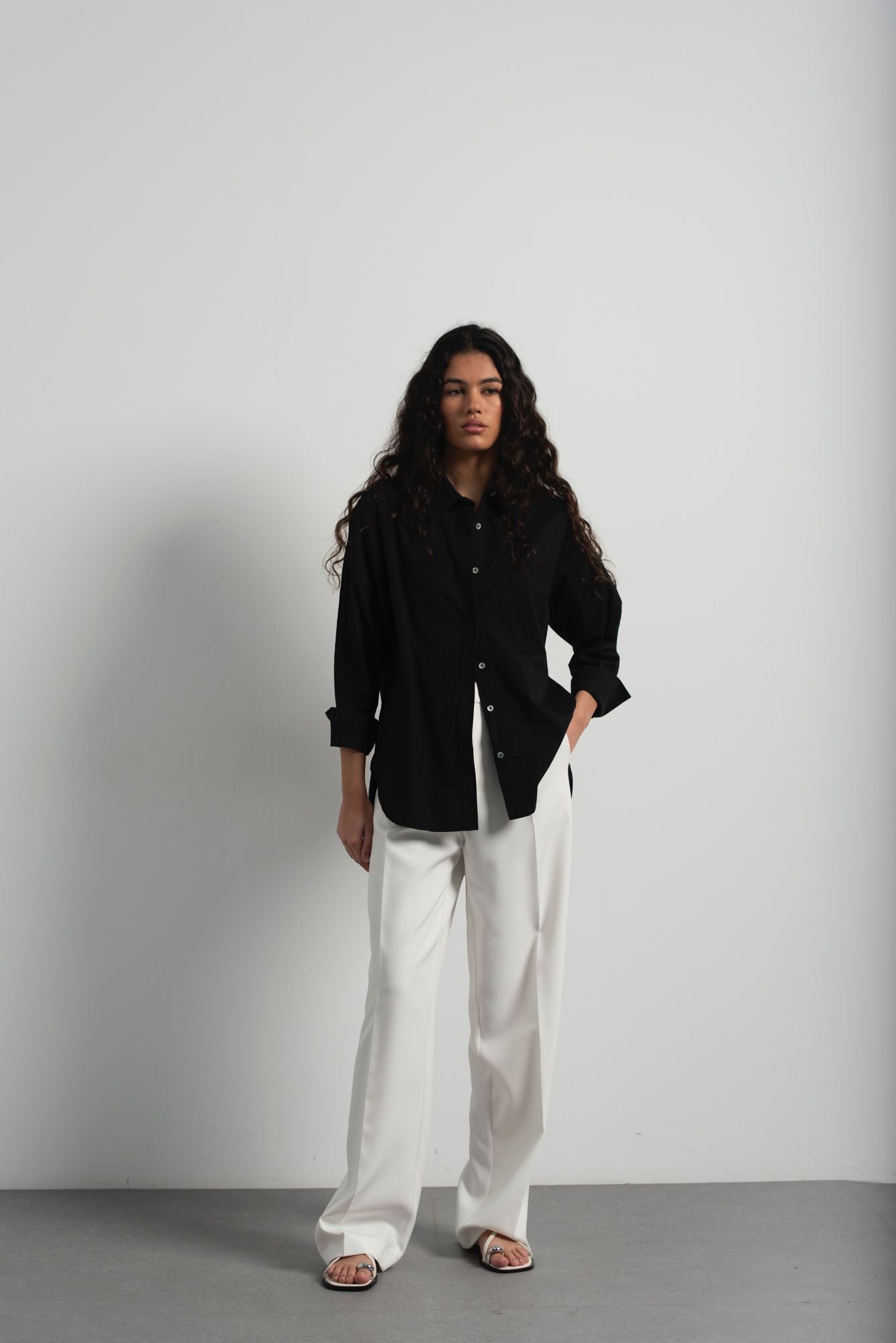 Pantalon tailleur blanc