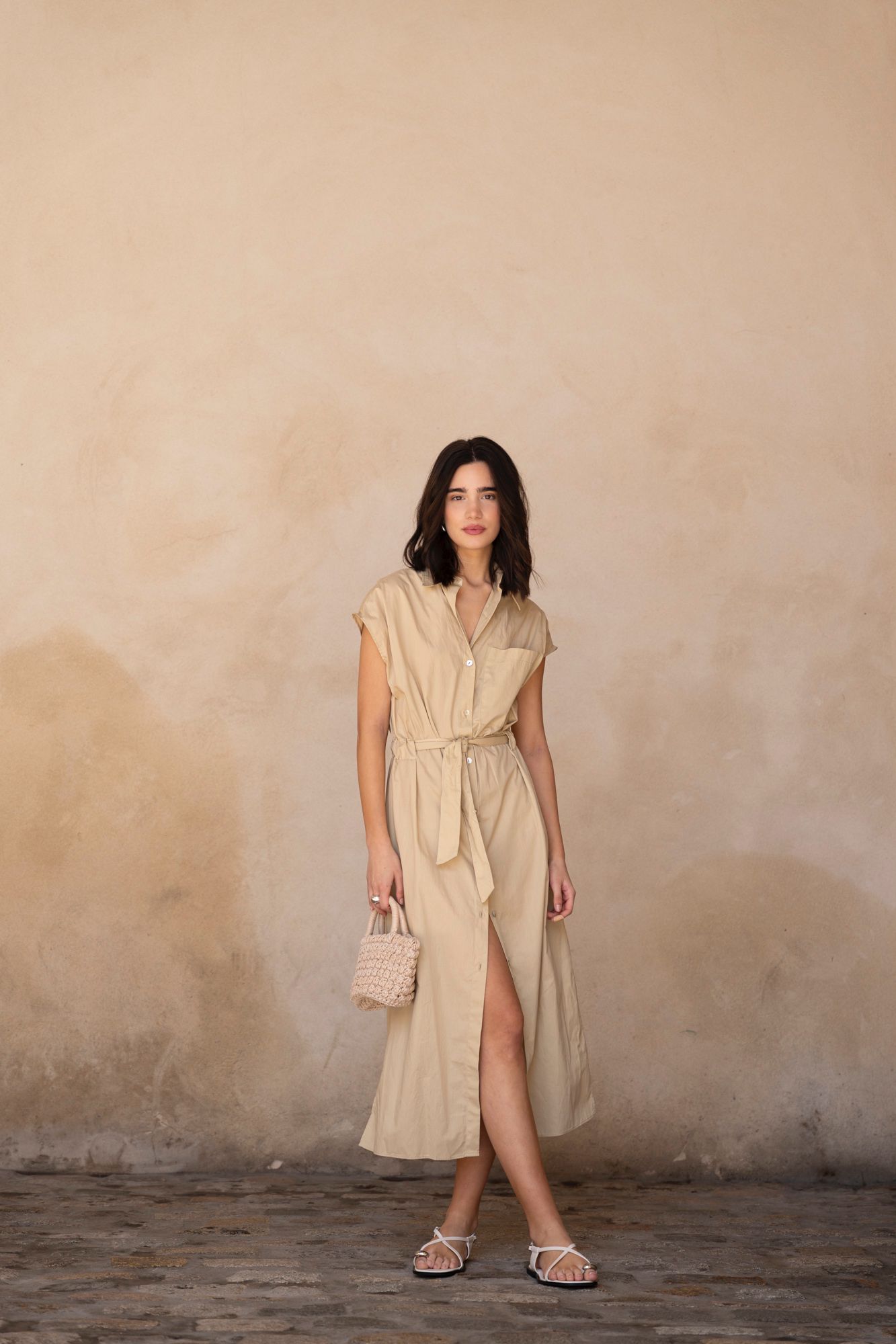 Robe chemise en popeline