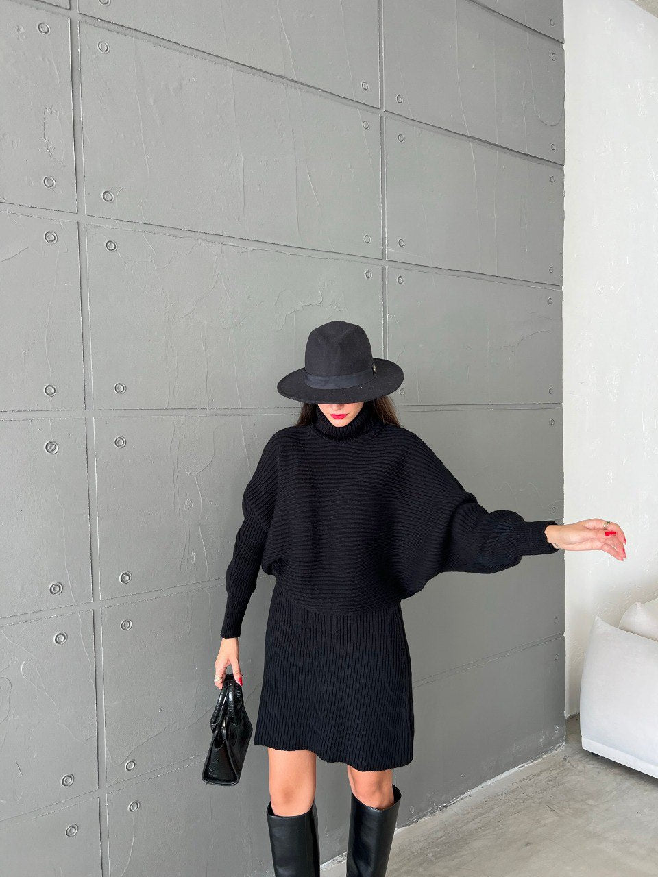 Ensemble tricot noir