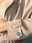 Trench-coat élégant effet daim beige