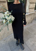 Robe longue tricoté en maille noir