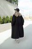 Black Wool and Cotton Oversized Coat