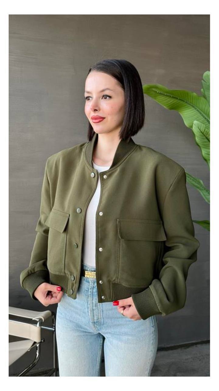 Veste courte en twill Kaki