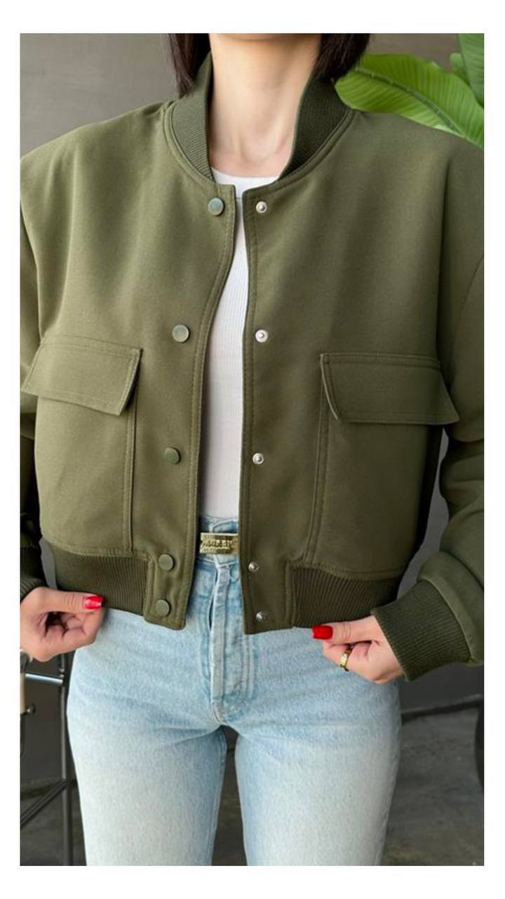 Veste courte en twill Kaki