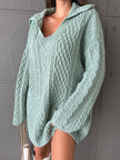 Pastel Green Knitted Sweater Dress